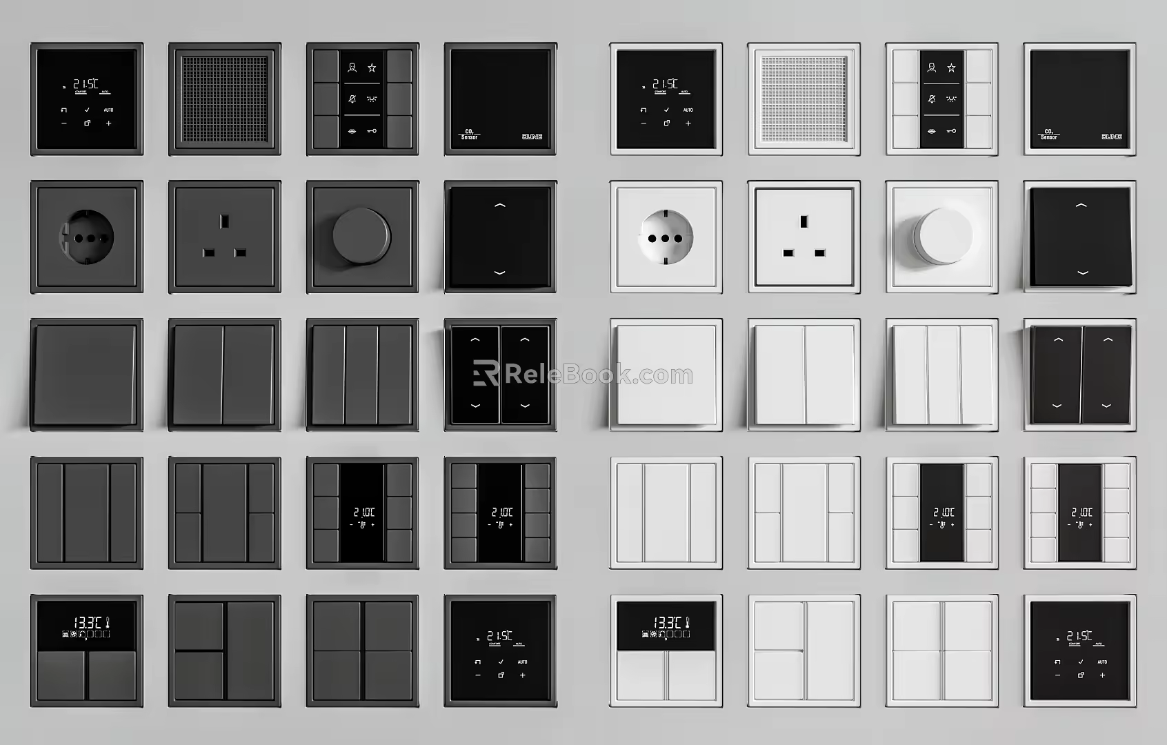 Modern Switch Panel Combination 3d model