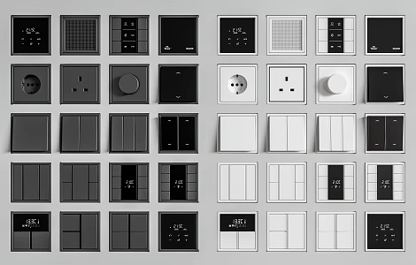 Modern Switch Panel Combination 3d model