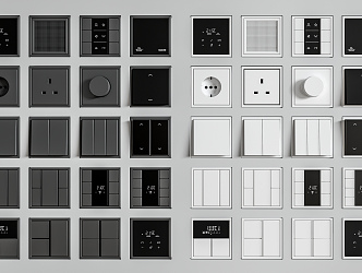 Modern Switch Panel Combination 3d model