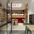 Traditional Chinese Baozi Porridge Shop Storefront With Decorative Frame Display Window And Signboard