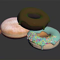 Assorted Donuts with Chocolate Blue and White Frosting and Colorful Sprinkles