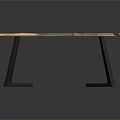 Modern Rustic Wooden Table With Natural Wood Grain And Black Metal Legs