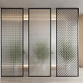 Modern partition carved glass partition 3d model