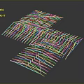Abstract Geometric Structure With Interlaced White Lines Three Dimensional Grid Design And Reflective Dark Background