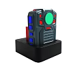 Modern Electronic Device With Green Circular Panel Red Buttons Blue Element And Black Base 3d model