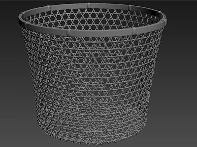 Public Facility Metal Mesh Trash Can With Sturdy Structure For Outdoor Waste Disposal 3d model