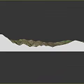 3D Terrain Model with Mountain Ranges Blue Lake and Winding Rivers