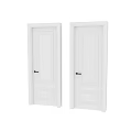 White Interior Hinged Doors With Solid And Glass Panels And Black Handles 3d model