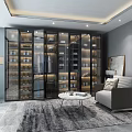 Modern Wardrobe Interior Design With Glass Doors And Storage Shelves In Living Room