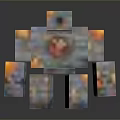 Pixelated Minecraft Block Monster with Glowing Lava and Fire Details in 3D Rendering