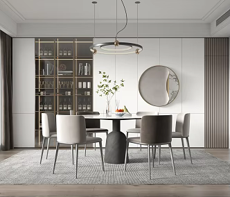 Modern Dining Table and Chair Combination Dining Table and Chair 3d model