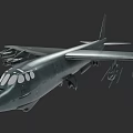 Dark Gray Military Aircraft With Long Fuselage Multiple Engines And Wings