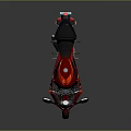 Red Sporty Motorcycle with Sleek Aerodynamic Design Black Seat and Modern Headlights