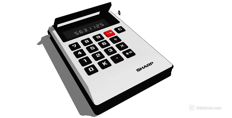 Sharp Office Calculator with Digital Display Numeric Keypad and Clear Numbers 3d model 