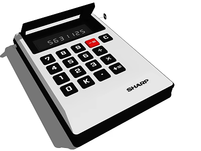 Sharp Office Calculator with Digital Display Numeric Keypad and Clear Numbers 3d model