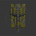 Modern Military Tank With Armored Body Cannon Tracks And Green Lights