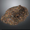 Vibrant Colorful Decorative Stone Sample With Orange Red White Fragments And Irregular Shape