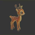 Adorable Red Deer Toy With Big Round Eyes Black Antlers White Spots And Black Hooves