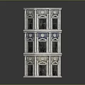 Detailed Classical Tower Architectural Model With Multiple Floors And Ornate Windows