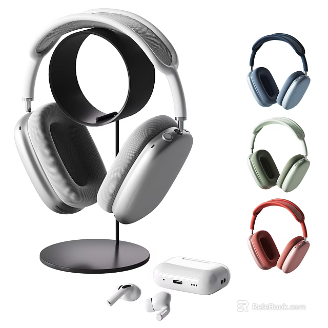 High Quality Wireless Over Ear Headphones With Multiple Colors And Charging Case 3d model 
