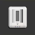 Modern Square Shaped Electronic Device With Silver White Design And Blue Indicators 3d model
