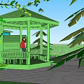 Courtyard Garden Design With Blue Pool Green Lily Pads Trees And Red Umbrella White Chairs