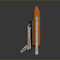 Realistic Space Shuttle and Orange Rocket Model for Space Exploration 3d model