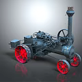 Vintage Steam Engine Model With Red Wheels And Classic Metal Structure 3d model