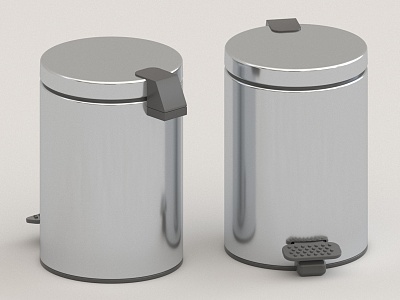 trash can toilet trash can 3d model