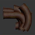 Multiple Brown Industrial Metal Pipe Equipment Components For Construction Projects