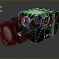 Sleek Black Computer Device With Large Camera Lens And Functional Control Buttons 3d model