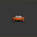 Orange Supercar With Sleek Streamlined Body Transparent Roof Black Accents And Modern Design