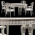 Elegant White Dining Table And Chairs With Ornate Carved Details Classic Design