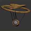 Golden Circular Commercial Measuring Equipment Featuring Ring Pointer Hanging Cylindrical Lens And Metallic Texture