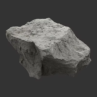 Solid Natural Gray Stone Block with Rough Surface Texture for Decoration 3d model