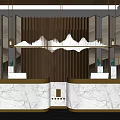 New Chinese Reception Desk Hotel Lobby Front Desk 3d model