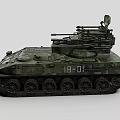 Military Green Tank With Turret Tracks And Armored Weapon System Design