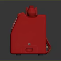 Vintage Red Computer With Classic Design And Retro Style Elements 3d model