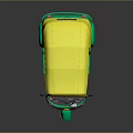 Yellow Green Tuk Tuk Vehicle With Brown Seats And 3D Exterior Design