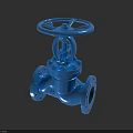 Industrial Gate Valve With Blue Handwheel And Flange Connections Design