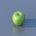 Fresh Ripe Green Apples Filled in Golden Bowl on Gray Background