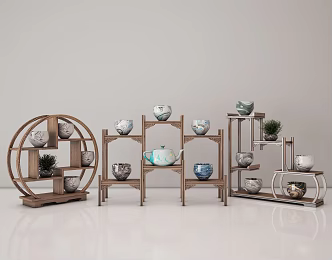 Chinese Tea Cup Holder 3d model