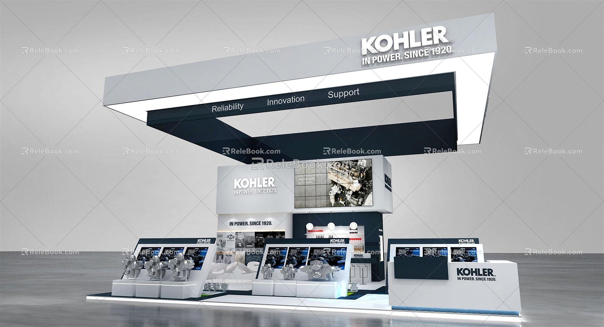 Modern Exhibition Engineering Machinery Exhibition Booth Exhibition Hall Exhibition Temporary Exhibition Expo 3d model