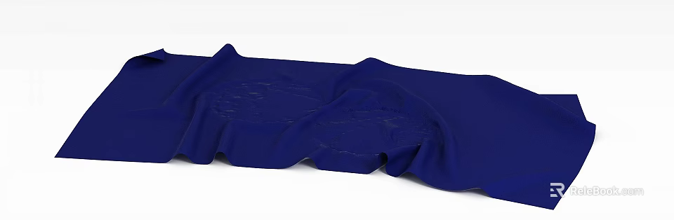 Blue Fabric Covered Locker with Soft Wrinkled Texture for Modern Home Decor 3d model 