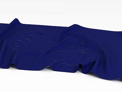 Blue Fabric Covered Locker with Soft Wrinkled Texture for Modern Home Decor 3d model
