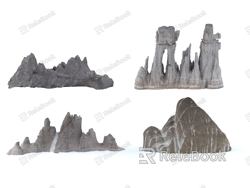 Rock rockery stone natural landscape mountain model