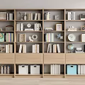 Bookcase Bookshelf Ornaments Book Decorative Cabinet 3d model