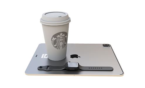 Modern Coffee Cup Tea Set Tea Cup Starbucks Coffee Cup Paper Coffee Cup Apple Tablet Electronic Watch 3d model