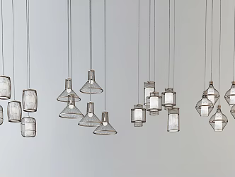 Modern chandelier fashion chandelier lamp combination 3d model