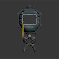 Green Mechanical Devices With Round Body Mechanical Legs Straps And Yellow Component